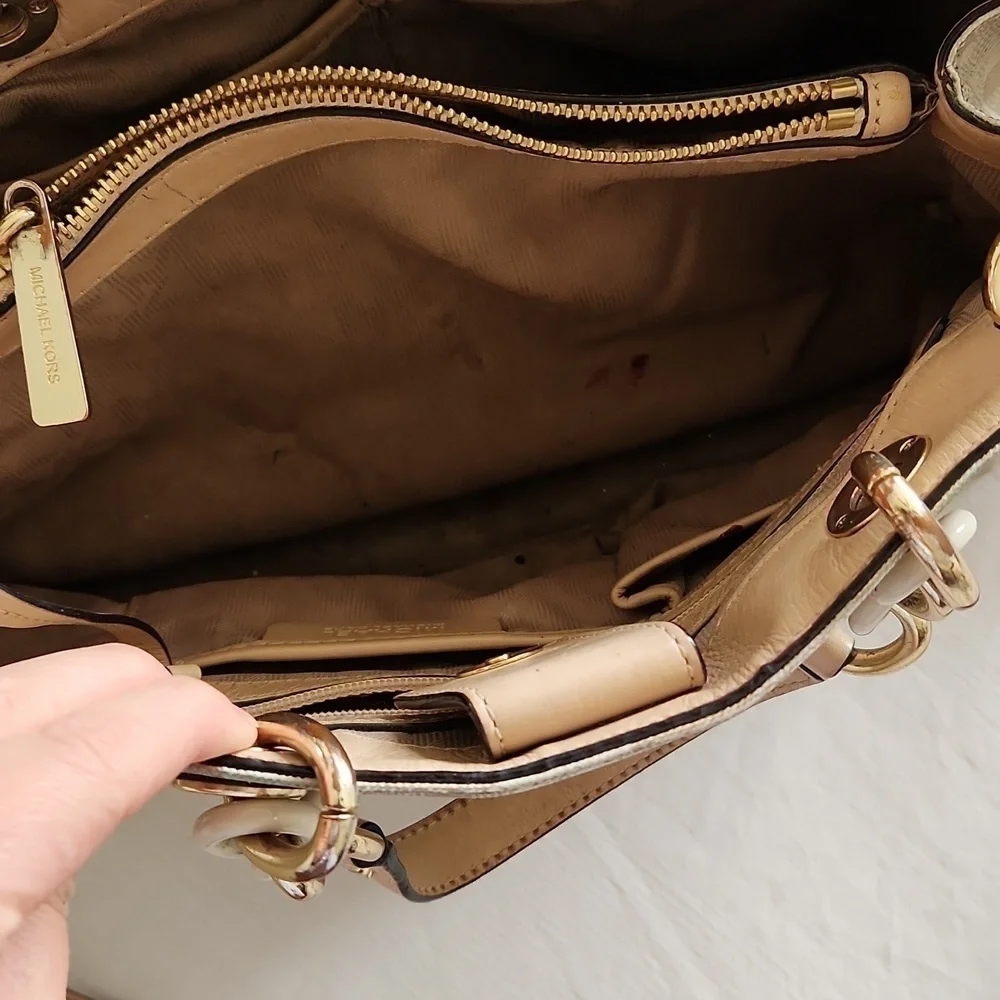 MICHAEL Kors Cynthia Sachel Gold and Tan. MSRP 450
